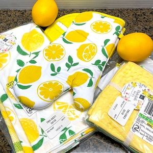 Lemon Inspired 7 Pc Kitchen Linen